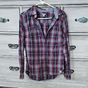 Plaid Button-Up Shirt
